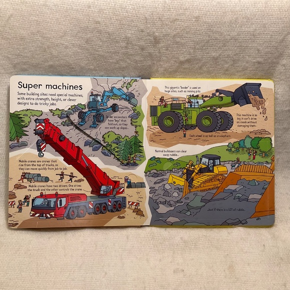 Usborne Look Inside Construction Site Book Lift A Flap - Picture 5 of 6
